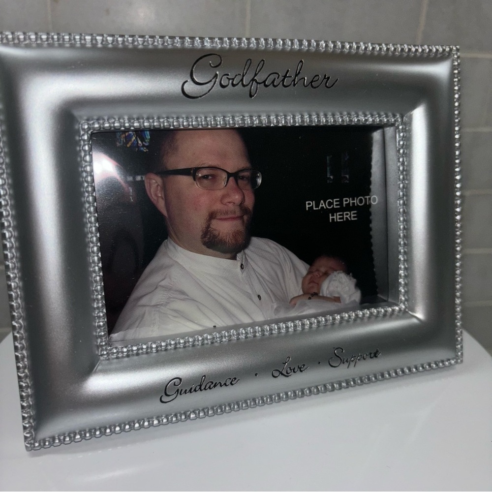 Godfather Silver Picture Frame 'Guidance, Love, Support' on it